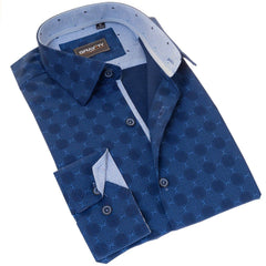 Gravity Homme Men's Long Sleeve Button Down / Incognito Blue C6 - Gravity Homme