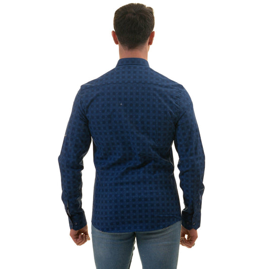 Gravity Homme Men's Long Sleeve Button Down / Incognito Blue C6 - Gravity Homme