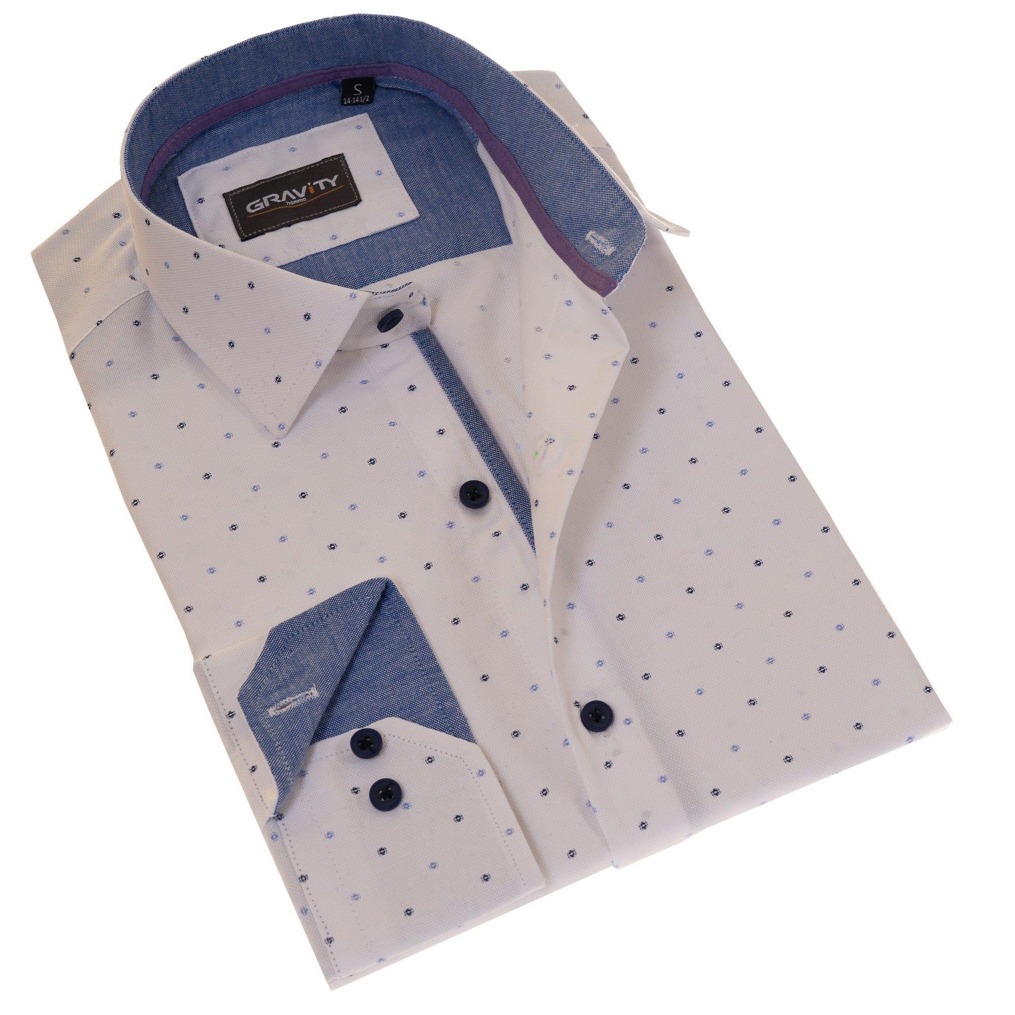 Gravity Homme Men's Long Sleeve Button Down / Cloud C9 - Gravity Homme