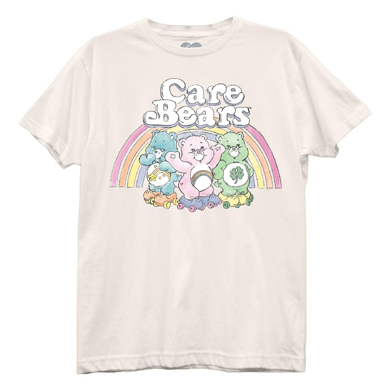 Care Bears Rainbow Bears Top Juniors Cream Boyfriend Tee - Flyclothing LLC