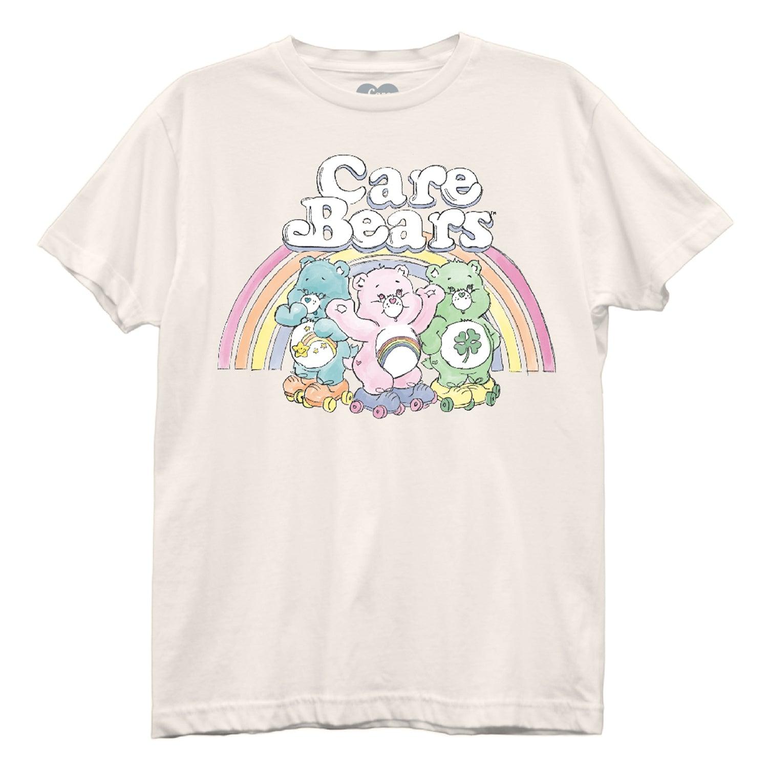 Care Bears Rainbow Bears Top Juniors Cream Boyfriend Tee - Flyclothing LLC