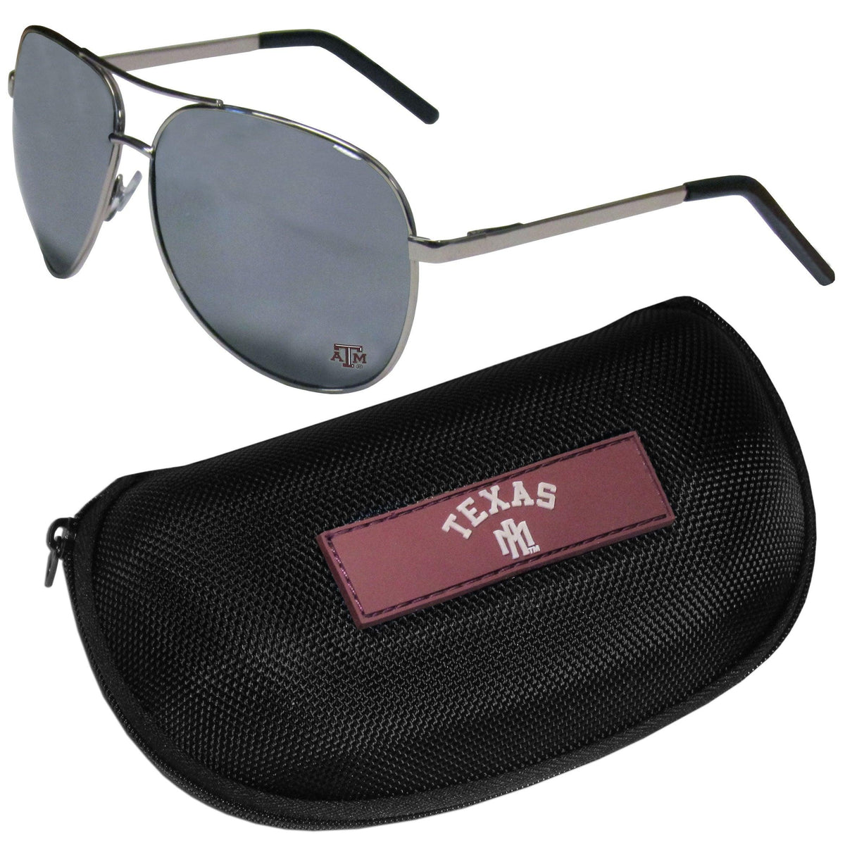 Texas A & M Aggies Aviator Sunglasses and Zippered Carrying Case - Flyclothing LLC