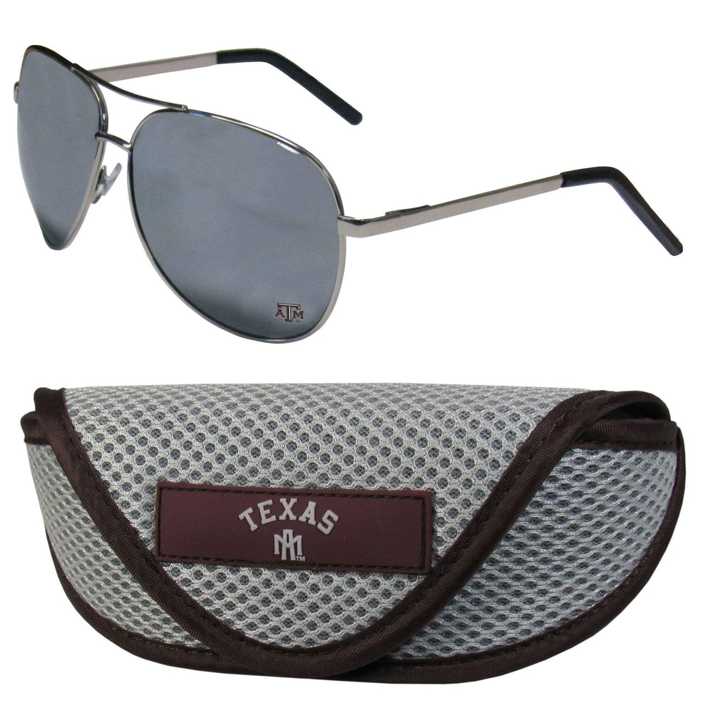 Texas A & M Aggies Aviator Sunglasses and Sports Case - Siskiyou Buckle