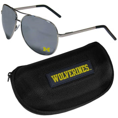 Michigan Wolverines Aviator Sunglasses and Zippered Carrying Case - Flyclothing LLC