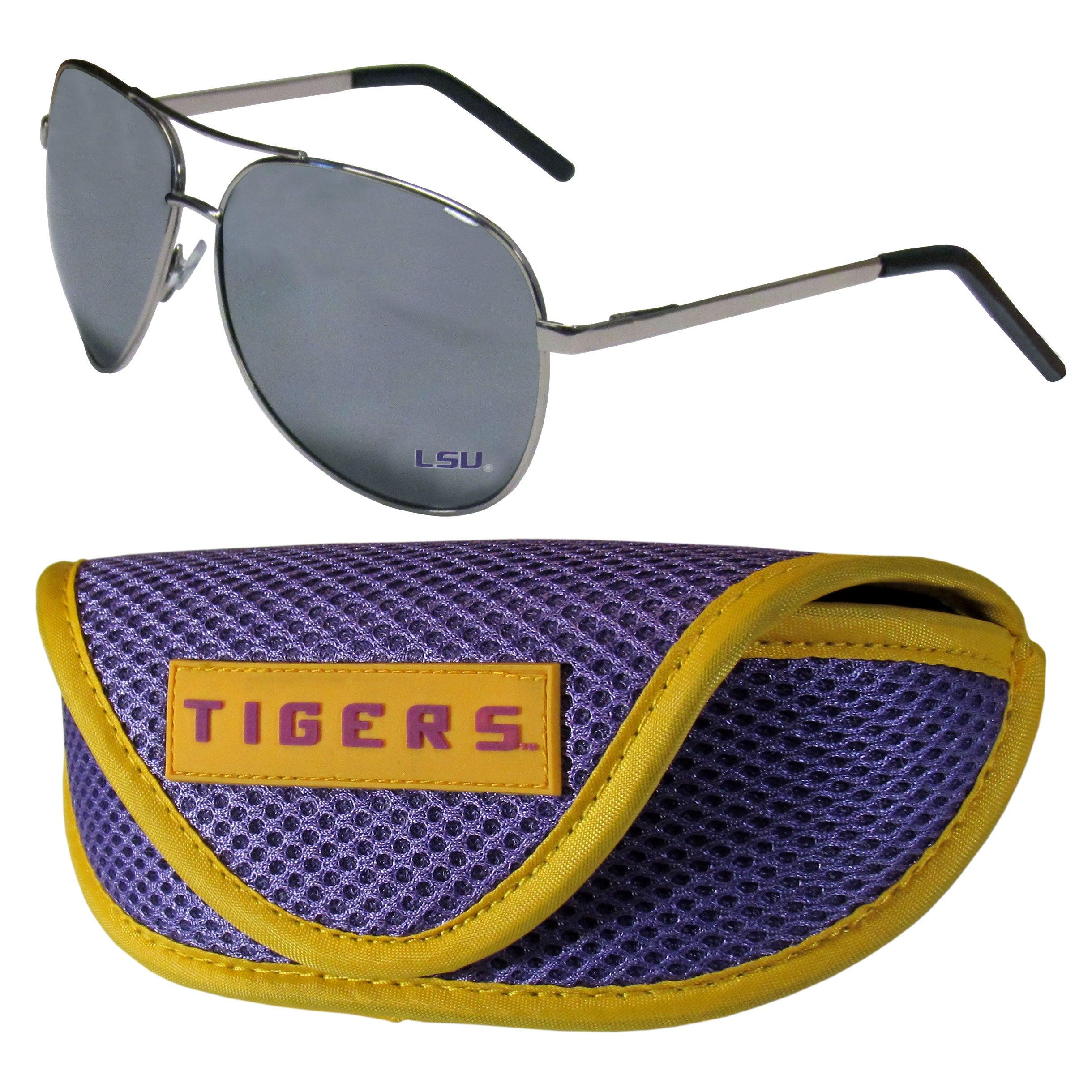 LSU Tigers Aviator Sunglasses and Sports Case - Flyclothing LLC