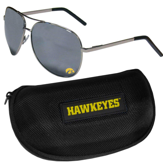Iowa Hawkeyes Aviator Sunglasses and Zippered Carrying Case - Siskiyou Buckle - Flyclothing LLC