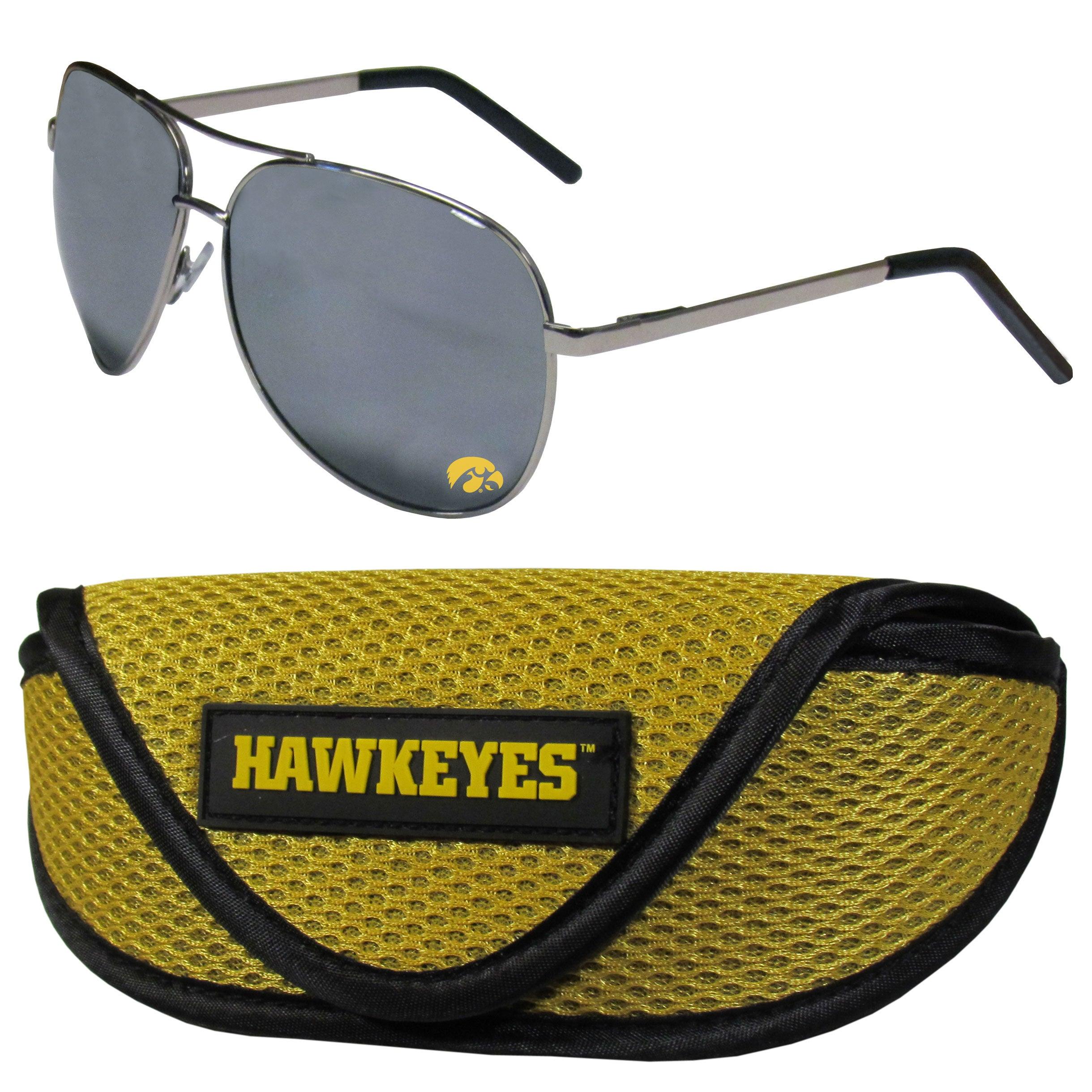 Iowa Hawkeyes Aviator Sunglasses and Sports Case - Flyclothing LLC