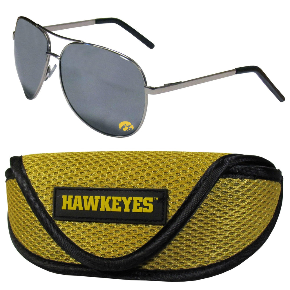 Iowa Hawkeyes Aviator Sunglasses and Sports Case - Siskiyou Buckle