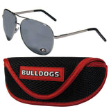 Georgia Bulldogs Aviator Sunglasses and Sports Case - Siskiyou Buckle