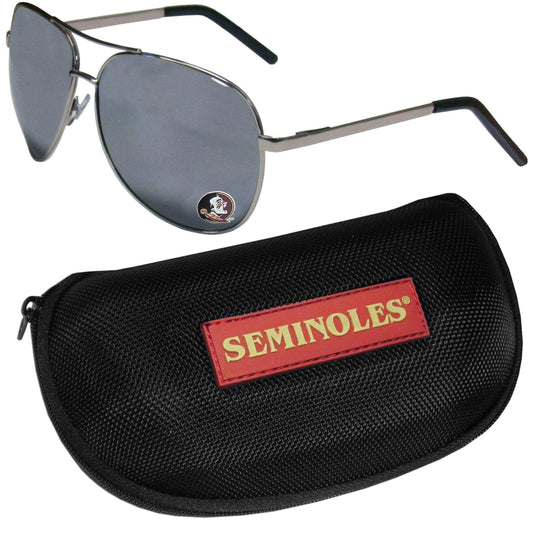 Florida St. Seminoles Aviator Sunglasses and Zippered Carrying Case - Siskiyou Buckle - Flyclothing LLC