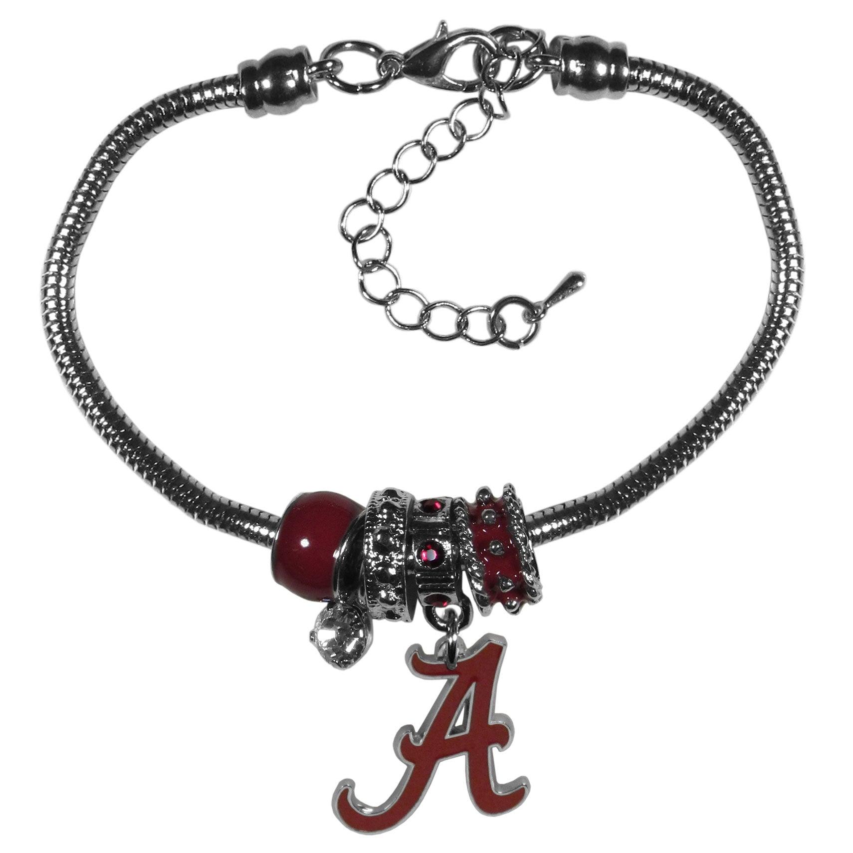 Alabama Crimson Tide Euro Bead Bracelet - Flyclothing LLC