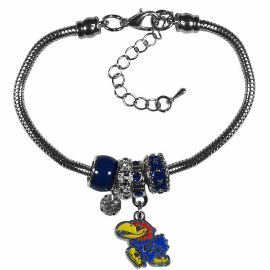 Kansas Jayhawks Euro Bead Bracelet - Siskiyou Buckle