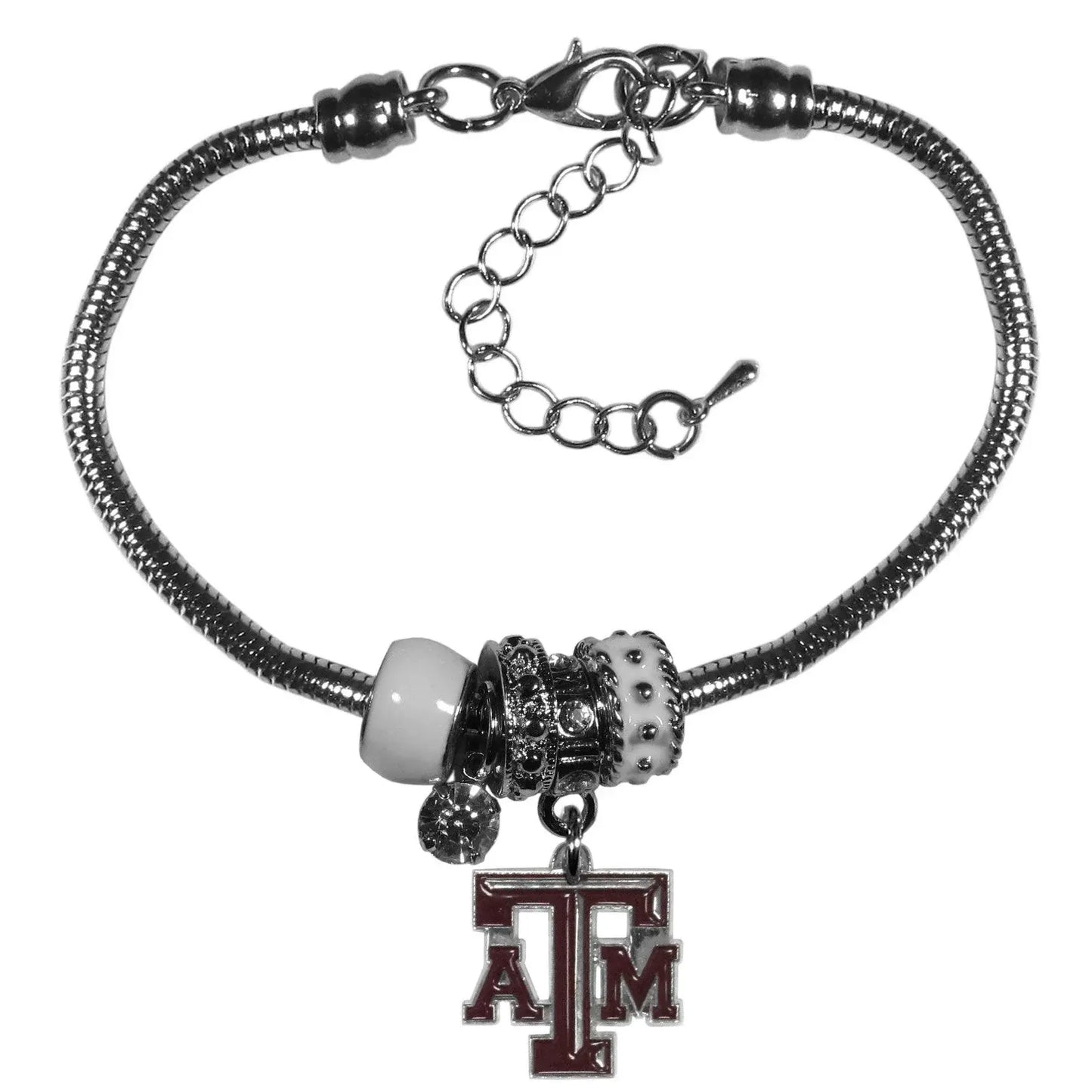Texas A & M Aggies Euro Bead Bracelet - Siskiyou Buckle - Flyclothing LLC