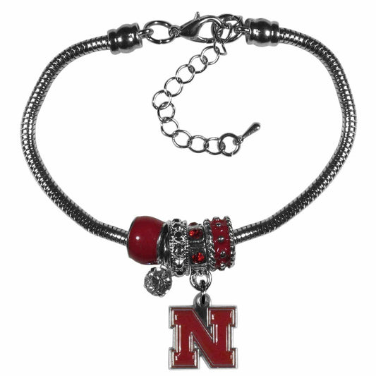 Nebraska Cornhuskers Euro Bead Bracelet - Siskiyou Buckle - Flyclothing LLC