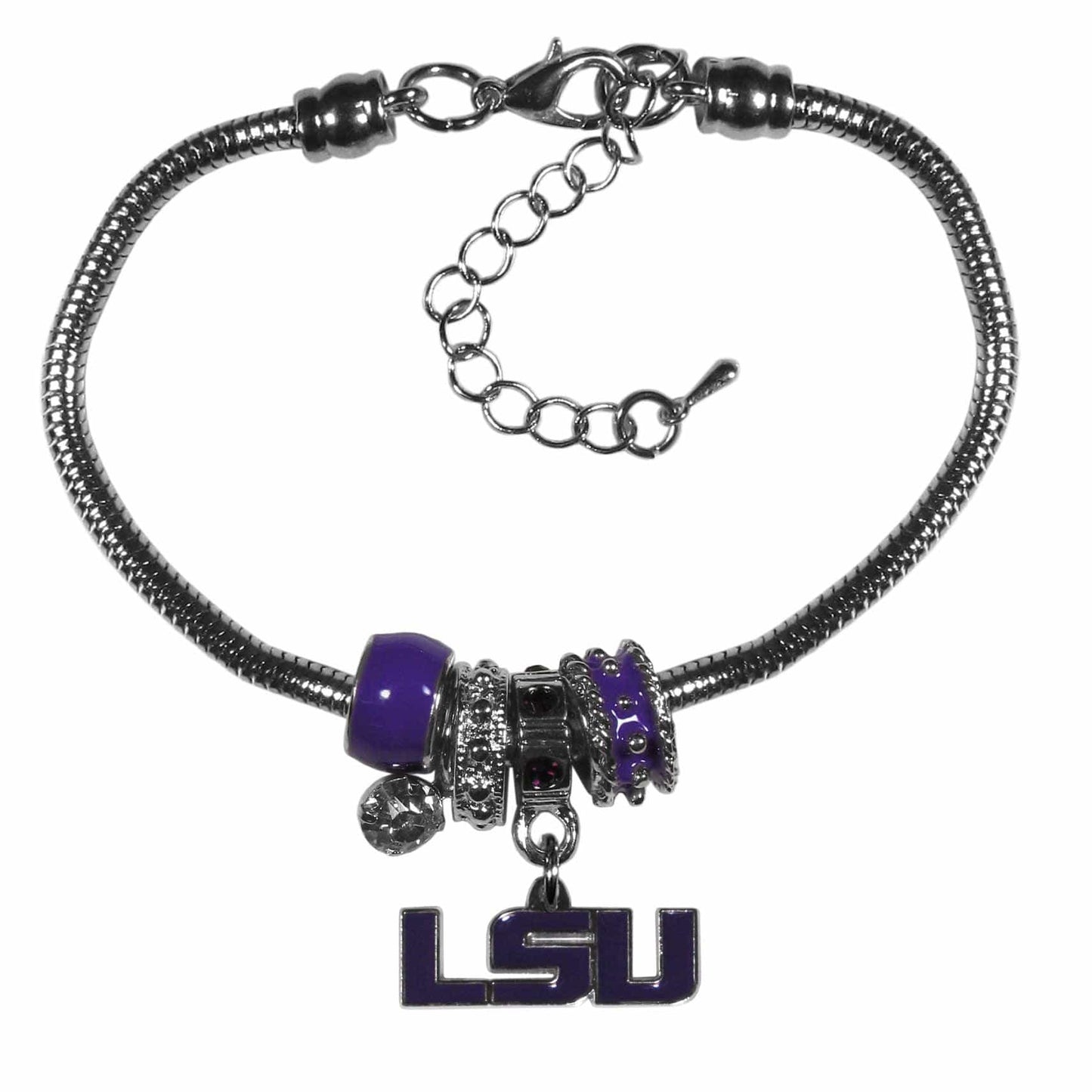 LSU Tigers Euro Bead Bracelet - Siskiyou Buckle - Flyclothing LLC