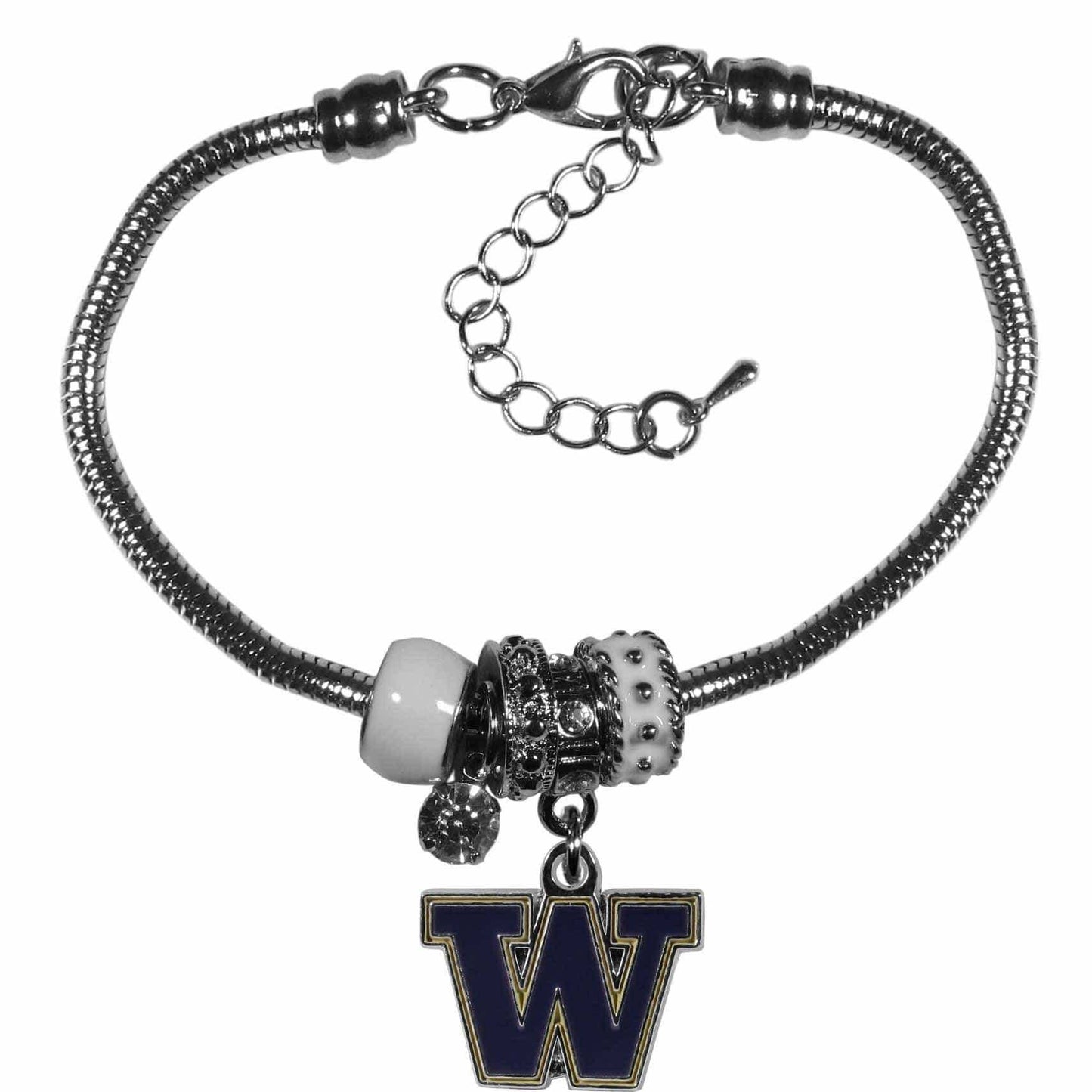 Washington Huskies Euro Bead Bracelet - Siskiyou Buckle - Flyclothing LLC