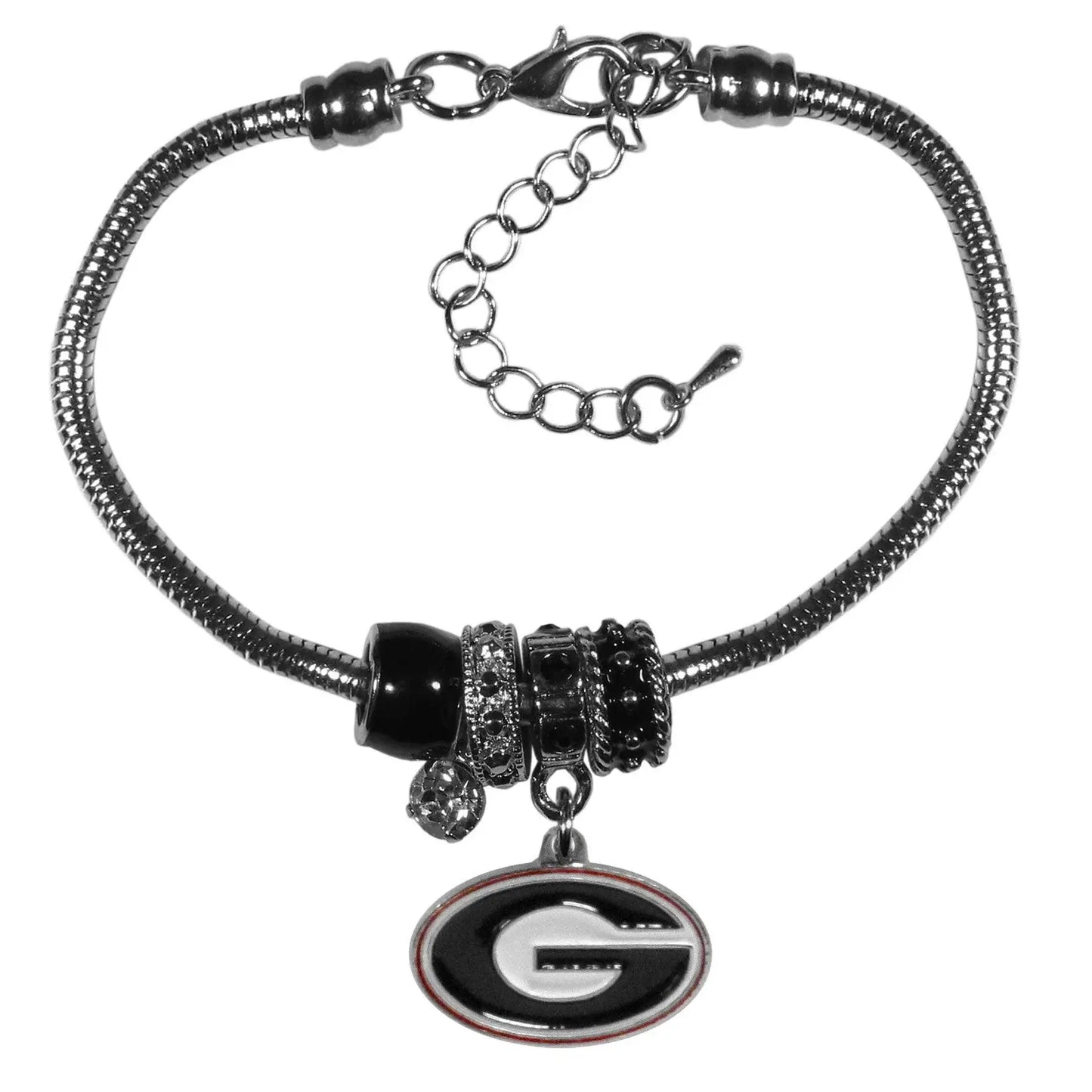 Georgia Bulldogs Euro Bead Bracelet - Siskiyou Buckle - Flyclothing LLC