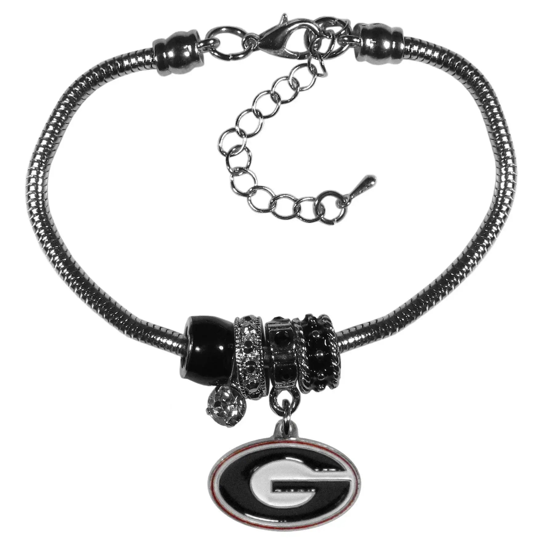 Georgia Bulldogs Euro Bead Bracelet - Siskiyou Buckle - Flyclothing LLC