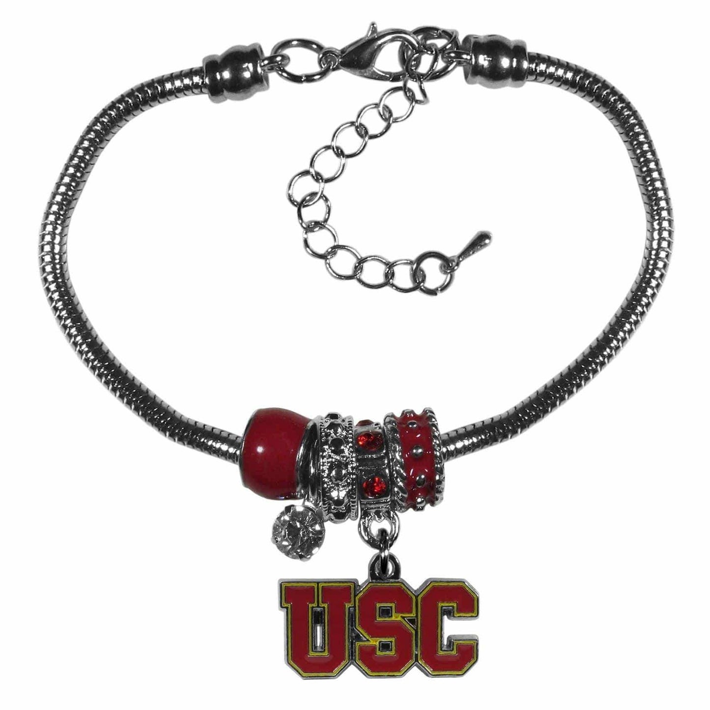 USC Trojans Euro Bead Bracelet - Siskiyou Buckle - Flyclothing LLC