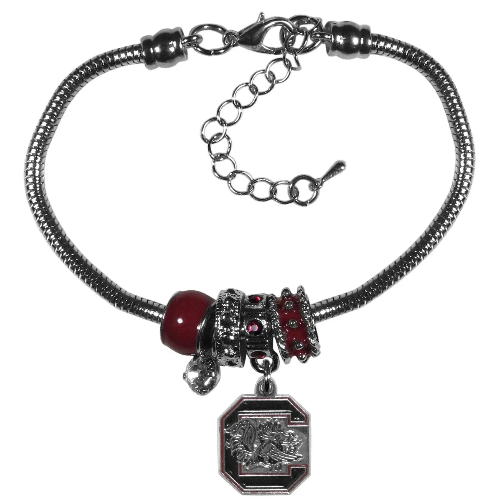 S. Carolina Gamecocks Euro Bead Bracelet - Siskiyou Buckle - Flyclothing LLC