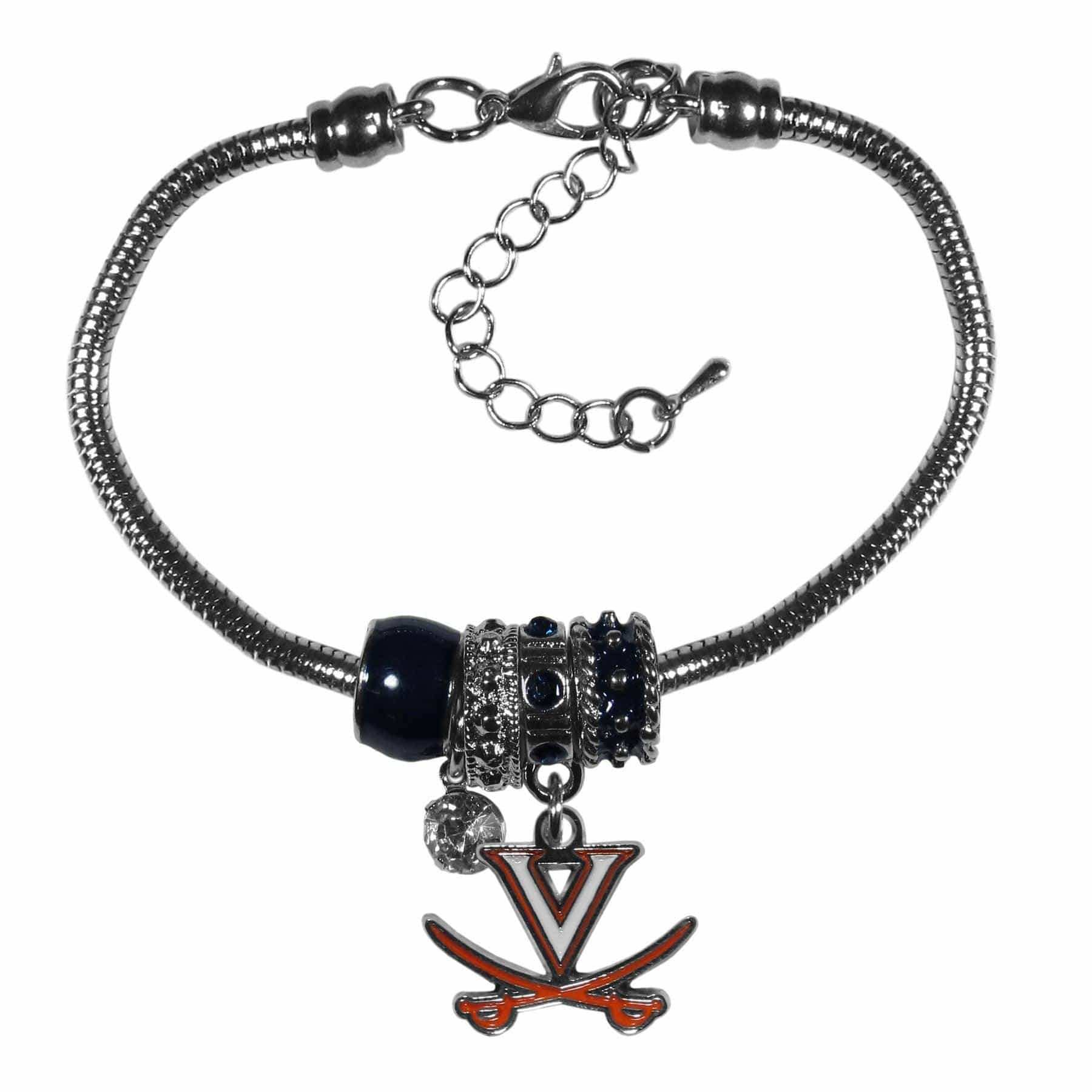 Virginia Cavaliers Euro Bead Bracelet - Siskiyou Buckle - Flyclothing LLC