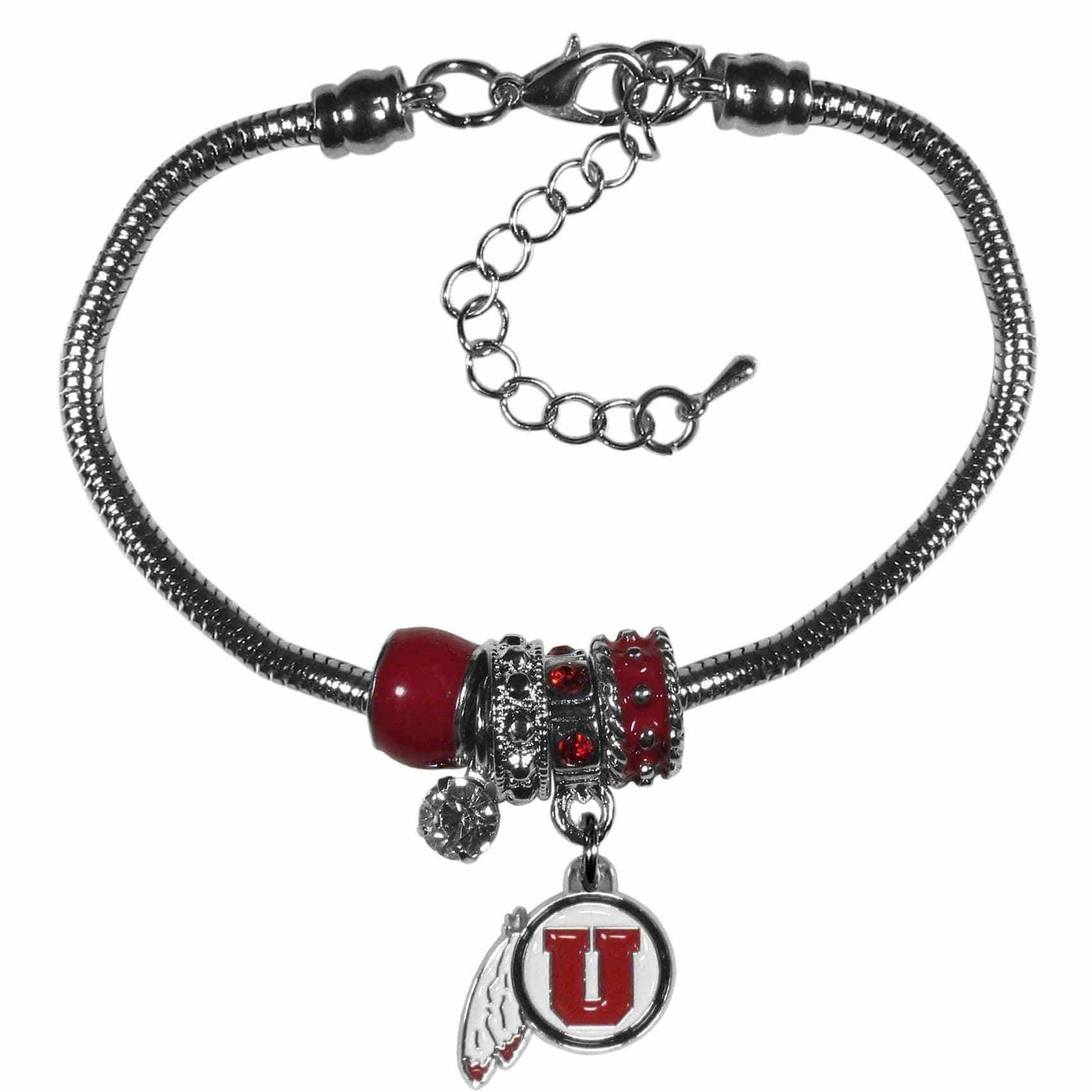 Utah Utes Euro Bead Bracelet - Siskiyou Buckle - Flyclothing LLC