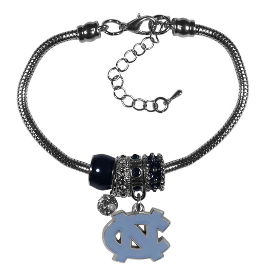 N. Carolina Tar Heels Euro Bead Bracelet - Flyclothing LLC