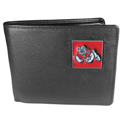 Fresno St. Bulldogs  Leather Bi-fold Wallet Packaged in Gift Box - Flyclothing LLC