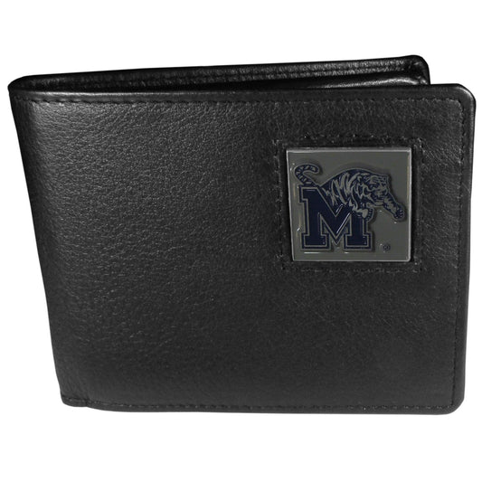 Memphis Tigers Leather Bi-fold Wallet Packaged in Gift Box - Flyclothing LLC