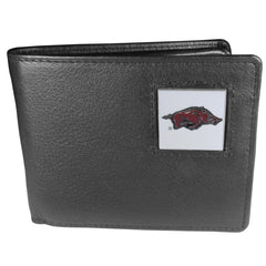 Arkansas Razorbacks Leather Bi-fold Wallet Packaged in Gift Box - Siskiyou Buckle