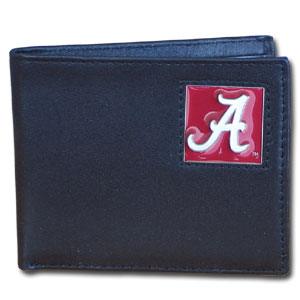 Alabama Crimson Tide Leather Bi-fold Wallet Packaged in Gift Box - Flyclothing LLC