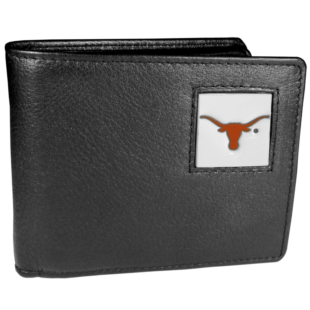 Texas Longhorns Leather Bi-fold Wallet Packaged in Gift Box - Siskiyou Buckle