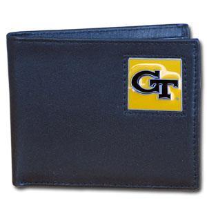 Georgia Tech Yellow Jackets Leather Bi-fold Wallet - Siskiyou Buckle