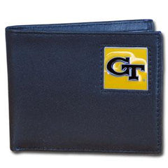 Georgia Tech Yellow Jackets Leather Bi-fold Wallet - Flyclothing LLC