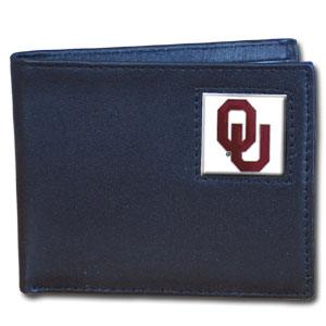 Oklahoma Sooners Leather Bi-fold Wallet - Flyclothing LLC