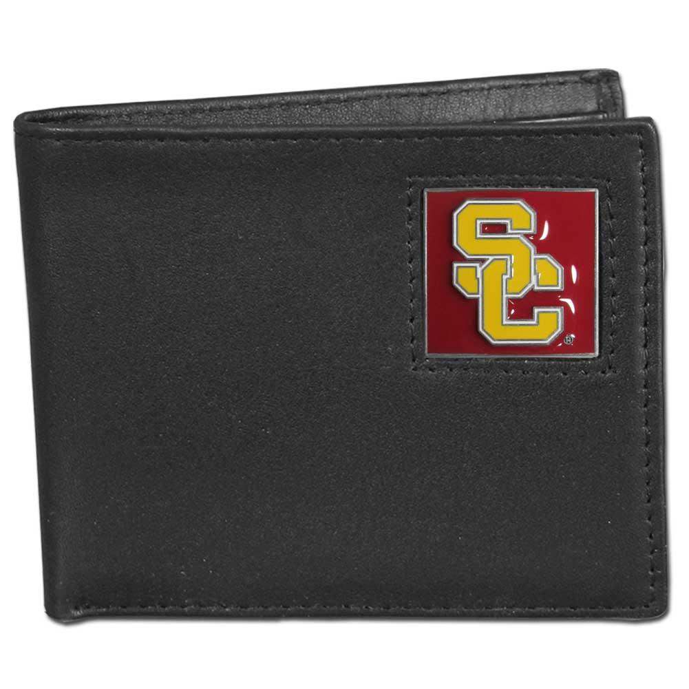 USC Trojans Leather Bi-fold Wallet Packaged in Gift Box - Siskiyou Buckle - Flyclothing LLC