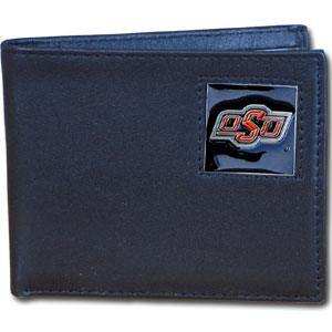 Oklahoma State Cowboys Leather Bi-fold Wallet Packaged in Gift Box - Siskiyou Buckle - Flyclothing LLC