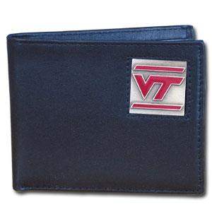 Virginia Tech Hokies Leather Bi-fold Wallet Packaged in Gift Box - Siskiyou Buckle - Flyclothing LLC