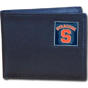 Syracuse Orange Leather Bi-fold Wallet - Flyclothing LLC