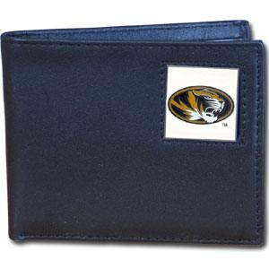 Missouri Tigers Leather Bi-fold Wallet Packaged in Gift Box - Flyclothing LLC