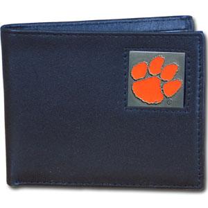 Clemson Tigers Leather Bi-fold Wallet - Flyclothing LLC
