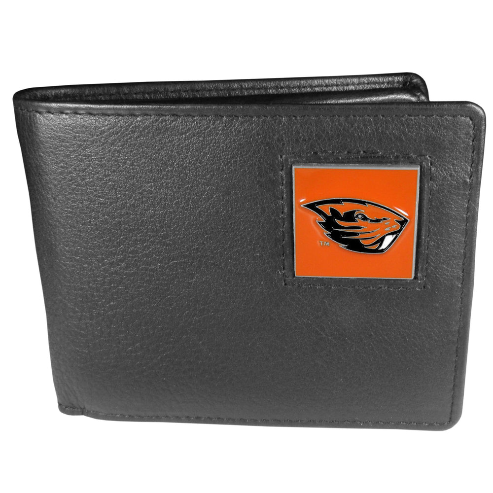 Oregon St. Beavers Leather Bi-fold Wallet - Siskiyou Buckle