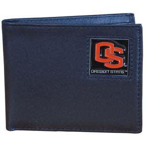 Oregon St. Beavers Leather Bi-fold Wallet Packaged in Gift Box - Siskiyou Buckle