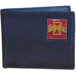 Iowa St. Cyclones Leather Bi-fold Wallet Packaged in Gift Box - Siskiyou Buckle - Flyclothing LLC