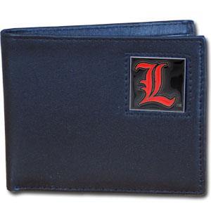 Louisville Cardinals Leather Bi-fold Wallet Packaged in Gift Box - Siskiyou Buckle