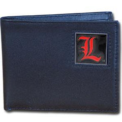 Louisville Cardinals Leather Bi-fold Wallet Packaged in Gift Box - Flyclothing LLC