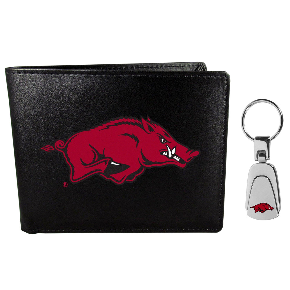Arkansas Razorbacks Bi-fold Wallet & Steel Key Chain - Siskiyou Buckle