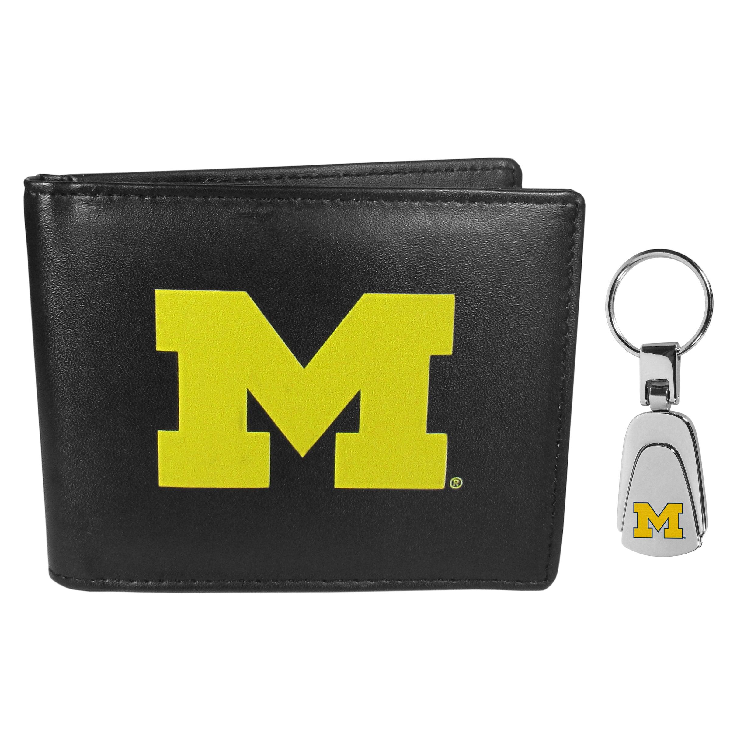 Michigan Wolverines Bi-fold Wallet & Steel Key Chain - Flyclothing LLC