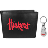 Nebraska Cornhuskers Bi-fold Wallet & Steel Key Chain - Siskiyou Buckle