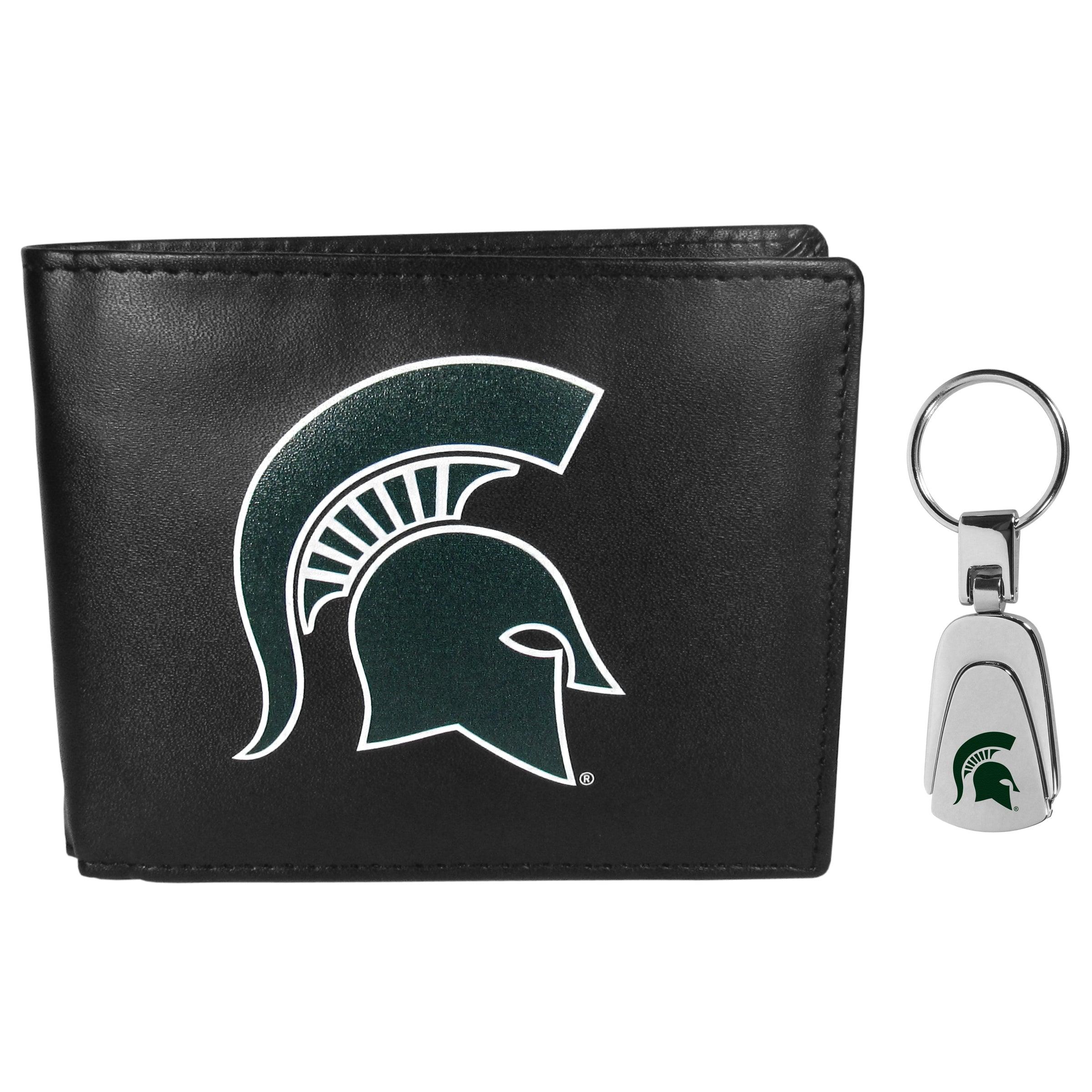 Michigan St. Spartans Bi-fold Wallet & Steel Key Chain - Flyclothing LLC